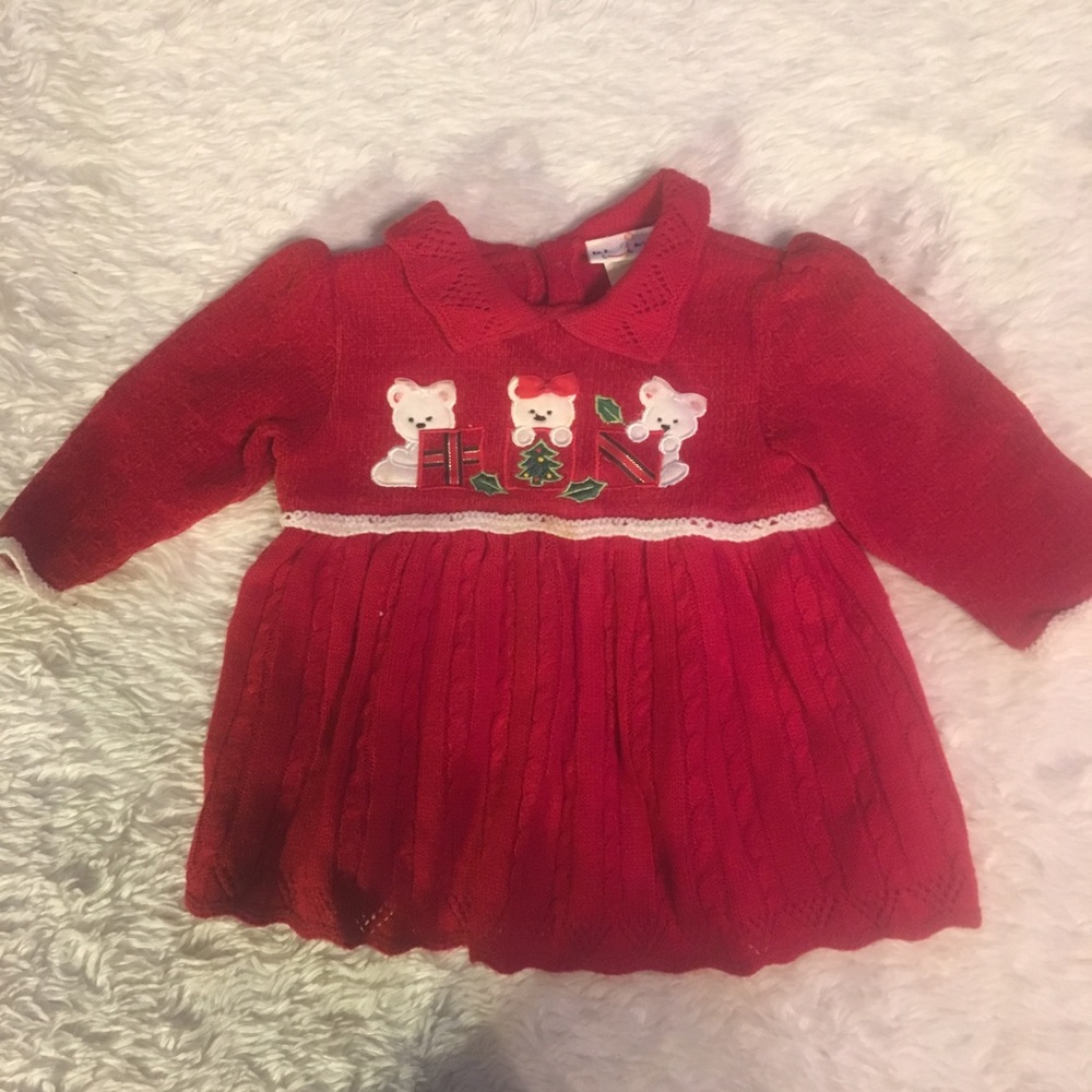 Precious little red sweater dress